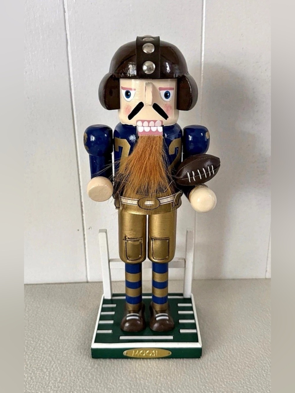 Bombay Nutcracker Moose Football Player Limited Edition 1998 Vintage